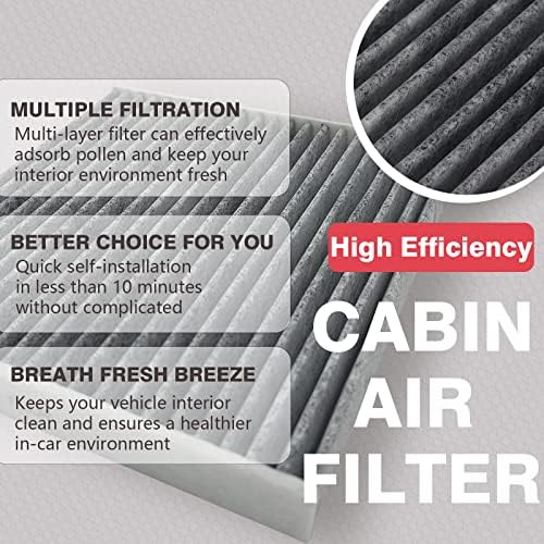 3 Pack CAF182 Premium Cabin Air Filter, замена за CF11182, CP182, BE-182, одговара на Civic, Clarity, Cr-V, Cr-Z, Fit, HR-V, Insight,
