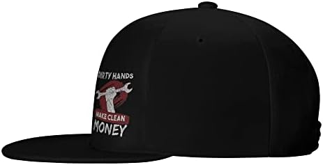 Валканите раце заработуваат чисти пари унисекс прилагодлива бејзбол капа што може да се пее за обична капа визир капа црно