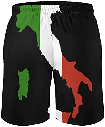 Италија мапа на знамето за мапи за пливање Брзи суви шорцеви за пливање за капење на плажа за пливање шорцеви со џебови
