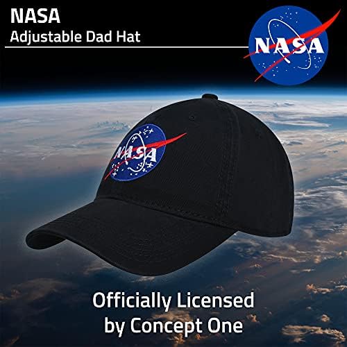 Концепт Еден машка шапка за тато на НАСА, измиена капа за бејзбол за возрасни со криви со закривена облога