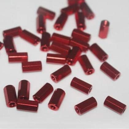 Завртки 10 парчиња/лот M36/8/10/12/15-60 Црвени алуминиумски растојанија на алуминиумски распрскувач на алуминиум во форма на мултикоптер -