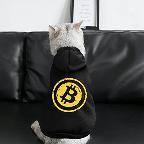 Bitcoin Logo Cat & Dog Hoodie мека и топло кучиња џемпери за џемпери за кученца за мало средно милениче l