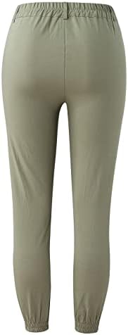 ЈУХАОТИН женски широки панталони за нозе секојдневен Фитнес Жени Обични Копчиња Цврсти Половини Хеланки Надвор Тренингот Исечен Висок Џеб
