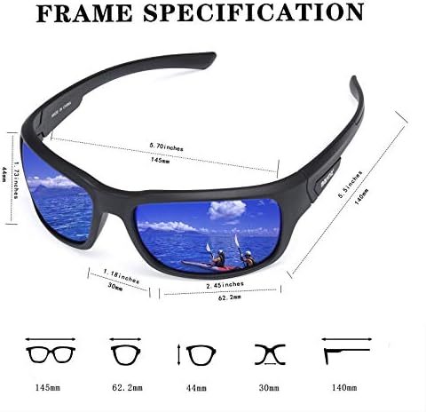 Maivnz лебдат поларизирани очила за сонце за риболов за мажи кои сурфаат во кајак UV400 заштита Неископирање на водни спортски очила за сонце