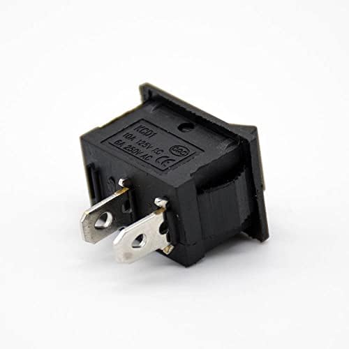 GXMRHWY 30PCS Rocker Switch со светлина 2 позиција 2 пински кабел за лемење KCD1-101 панел монтирање 180 степени