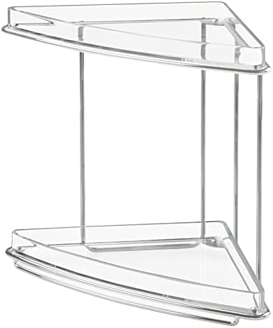Mdesign Steel/Plastic Freestanding Countertop Countertop Countertop Counter Counter Sholf со 2 -ниво складирање за бања, суета, кабинет, бројач