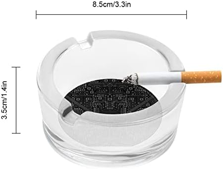 Кружна табла стаклена пепелник за цигари тркалезни фиоки за пепел за домашна канцеларија и ресторани