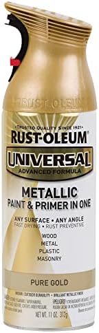 Rust-Oleum 245221 Universal All Surface Metallic Spray Paint, 11 мл, чисто злато и 249090 сликарски допир 2x ултра покритие боја спреј, 12 мл,