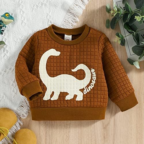 Момци џемпер кошула Детско момче врвови диносаурус печатени џемпери есенски зимски блузи, обични џемпери