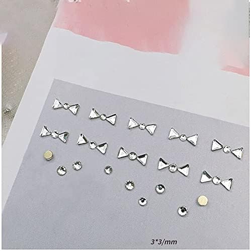 N/A 6PCS/Поставете накит за засилен нокти за зајаци, сјаен кристален комплет за материјал за украсување додатоци за уметност за нокти Маникир
