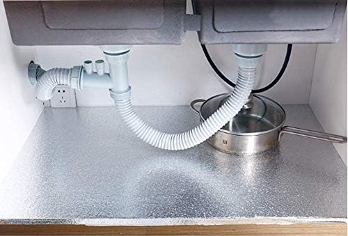 Јија самолеплива кујна алуминиумска фолија Анти мрсна countertop DIY водоотпорна полица за фиоки за фиоки за фиоки за лагер на кабинети 15,6