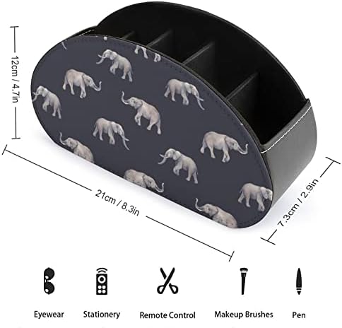 Акварел слон ТВ далечински управувач за далечински управувачи за шминка кутија PU кожа складирање домашна продавница за складирање