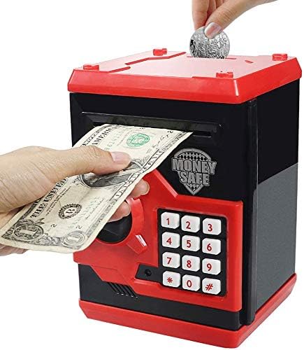 Елемуси цртана електронска лозинка мини банкомат свинче банка парични парички може автоматско да скролуваат кутија за заштеда на хартија,