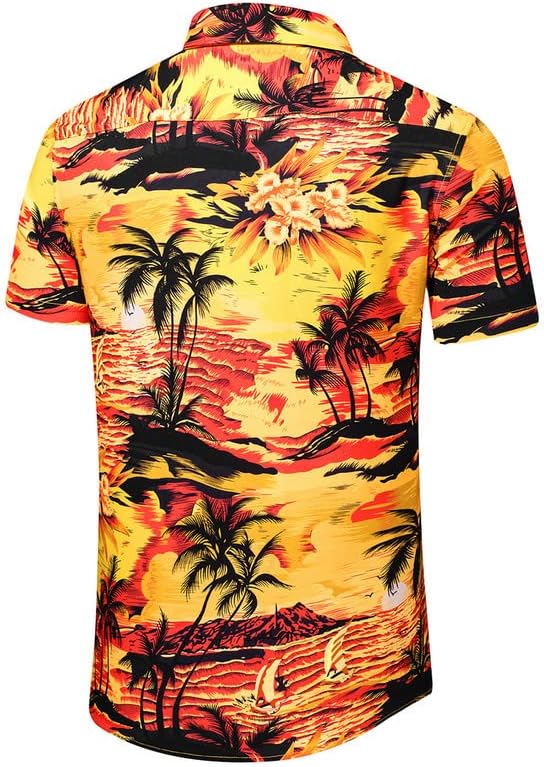 Jmierr машко копче за случајни хавајски кошули кратки ракави за цвеќиња со цвеќиња со џебови