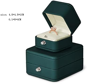 SAWQF Прстен Кутија Ѓердан Кутија Накит Складирање Накит Организатор Роденден Подарок Кутија За Предлог Ангажман Свадба