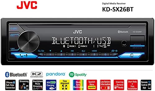 JVC KD-SX26BT Bluetooth Автомобил Стерео Приемник СО USB Порта-AM/FM Радио, Mp3 Плеер, Висок Контраст LCD, Одвојува Лицето Плоча-Еден