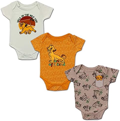 3 -пакети за момчиња на Дизни Симба момчиња 3 за новороденчиња - жолто/кафеаво/бело