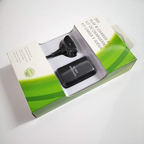 Cotchear 4800mah Батерија Пакет + Полнач Кабел За Xbox 360 Контролер Замена Батерија + Полнач Кабел За Xbox 360 Безжичен Контролер-Црна