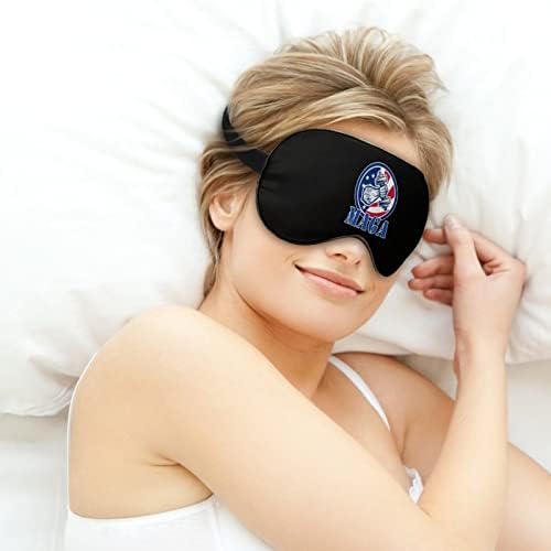 Американско знаме мага маска за моќност на тупаница со прилагодлива лента за мажи и жени ноќно патување за спиење дрем