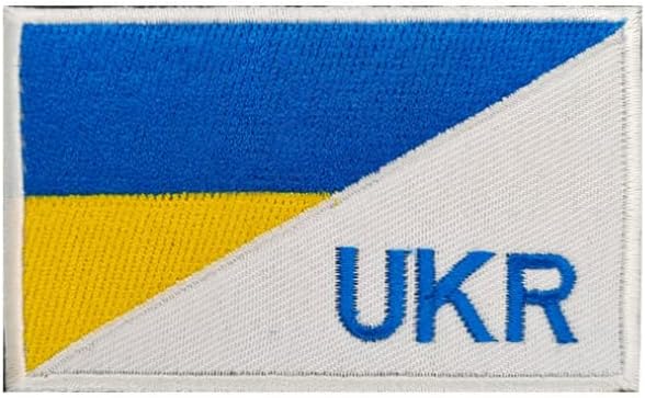 Украина знаме тактички амбрант извезени закрпи значки морал тактика воена везење кука и јамка на задниот дел на задниот дел