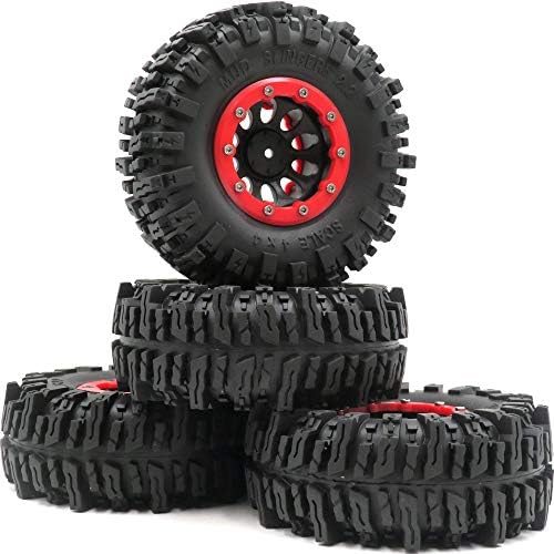 4pcs rc Rock Crawler 2.2 Mud Slingers гуми Супер зафат Tyers Height 124mm & 2,2 Beadlock Wheel Rim Hex 12mm за RC Crawlers Truck