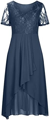 Фустани за жени, женски фустан шифон Елегантен чипка крпеница облечена исечена долга фустан деверуша вечер фустан