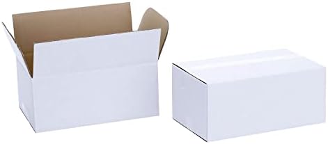 Pogeair 25 парчиња 11 × 6 × 6 инчи за испорака за мал бизнис, мали бели крафт брановидни кутии поштари, картонски кутии за испорака, движење, складирање итн