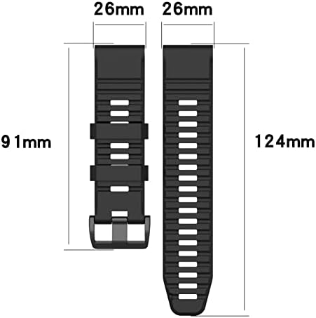 Компатибилен со Soscool за Garmin Fenix ​​7x Watch Bands, 26мм силиконски брзо издание мека гума на зглобот на мекиот гарнир за замена