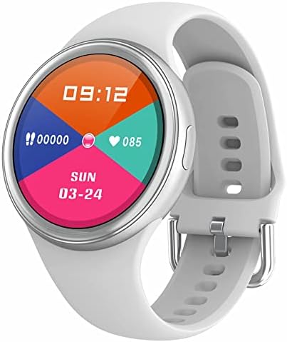 Runrunfit Паметен часовник за жени, 1.09 Тркалезен екран на целосен екран на допир IP68 водоотпорен паметен часовник компатибилен
