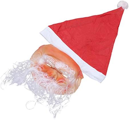 Абоофан Дедо Мраз маска за маска Божиќ, Божиќно игра, креативно унисекс пластична Божиќна декорација облекување на материјали за забави