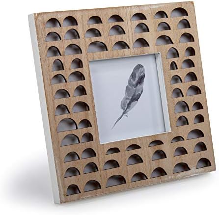 Дизајн на Truu, беж ctg Декоративен дрвен пресек на countertop Фото рамка, 4 x 4 инчи, 4 x 4