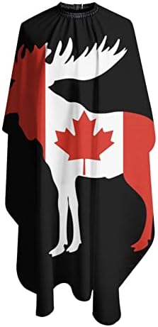 Канадско Знаме Лос Фризура Престилка Салон За Сечење Коса Кејп 55 х 66 Инчи, Водоотпорен Прилагодлив Фустан За Коса Фустан Наметка,