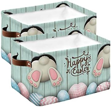 Кошар за складирање Велигденски јајца за складирање на јајца Декоративни смешни зајаче опашка од дрво жито преклопени корпи за
