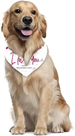 2 Пакет Куче Бандана Те Сакам Црвено Срце Печатење Пет Шамија Прилагодлив Триаголник Библиотеки Марамче Куче Додатоци За Мали Средно