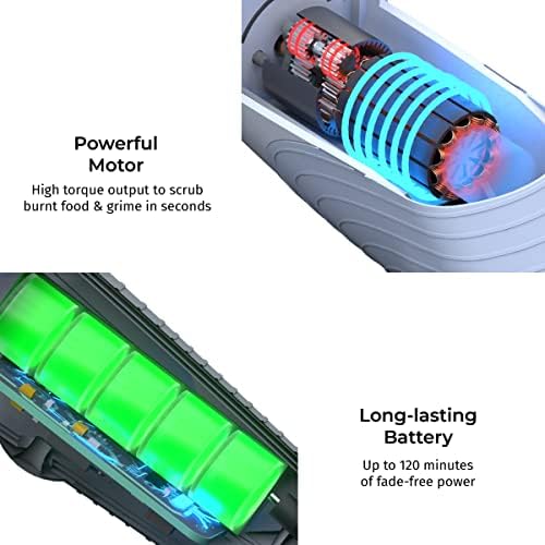 Скаду 4 во 1 Чистач За Напојување-Иновативна Спротивна Ротирачка Тројна Акција | Безжична Четка За Чистење Со Вртење | До 120 Минути Батерија