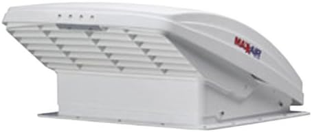 Maxxair 00-05100K Maxxfan вентилатор за вентилација со бел капак и рачна контрола на тастатурата за отворање