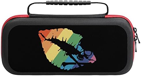 Геј виножито ЛГБТ гордост усни прекинувач за череп, носење куќиште компатибилен со Nintendo Switch Заштитна тврда школка преносна торбичка