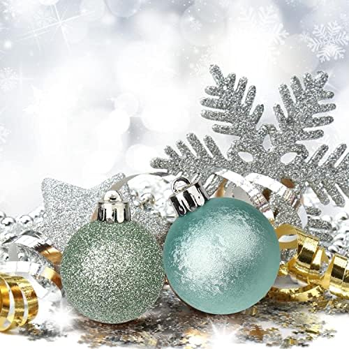 1,57 Божиќни украси за божиќни топка 42 парчиња украси за новогодишни елки, разнишани, висат мали топки за божиќни украси за празници