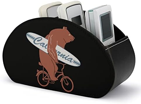 Калифорнија велосипед мечка далечински управувач за држач за пенкало ПУ кожа далечински кади декоративно биро за складирање на организатор