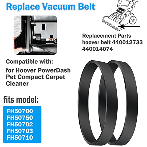 Замена на вакуумски ремени за Hoover PowerDash PET компактен чистач на тепих, заменете ги деловите 440012733/440014074, Fit модели: