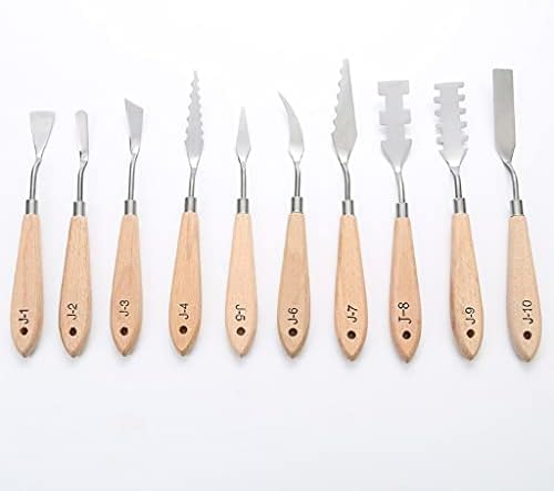 ZSEDP 10 парчиња палета од не'рѓосувачки челик, ножеви за бојадисување на ножеви за уметнички масло, акрилно сликарство алатки