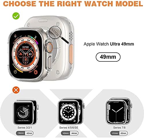 Case Maalya за Apple Watch Ultra 49mm тврд компјутер заштитен браник заштитна шуплива рамка за iWatch Apple Watch 8 /Ultra 49mm