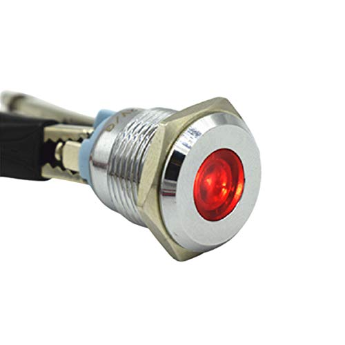 4 парчиња 22мм метална индикатор светло, 6V сигнал светло водоотпорен безбедносен сигнал светло за предупредување без жица, црвена