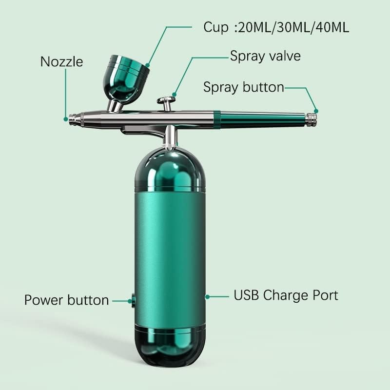 UXZDX комплет за компресор за полнење на воздухот Воздушна четка за воздушна четка за нокти Арт Тетоважа занаетчиска торта лице УСБ