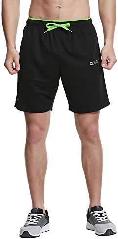 CENFOR Машки 7 “атлетски тренинзи со џебови со џебови кои бргу се сушат активен тренинг шорцеви за дишење