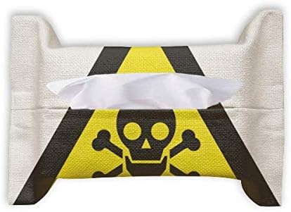 Предупредување симбол на жолто црно труење со триаголник хартија крпа за ткиво на лицето, салфетка од салфетка, бумф
