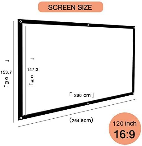 ZGJHFF 120 инчи 16: 9 екран за проектор преносен проектор екран за преклопување на проекција предниот дел за домашно кино на отворено на отворено