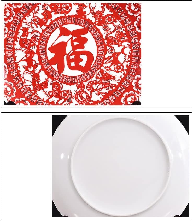 Jkuywx порцеланска античка декоративна чинија црвена керамичка декор плоча Метапот за хотел за дневна соба