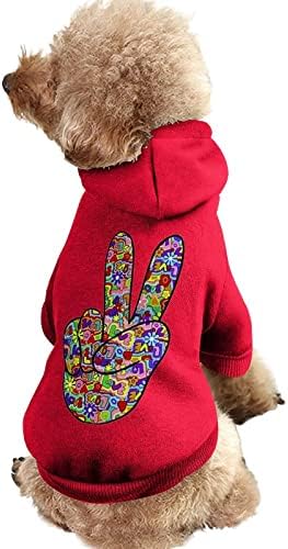 Хипи loveубов мировна облека за кучиња зимски дуксери за миленичиња меки и топли дуксери за кучиња за мали средни кучиња