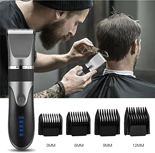 Клиперс за коса за мажи, професионален клипер за керамички керамички сечило за полнење брада тример за машка електрична машина за